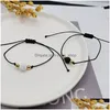 Charm Bracelets White Black Lava Stone Bead Weave por pulsera Aromaterapia Difusor de aceite esencial para mujeres Hombres Joyería Drop Deliver Dhugq