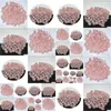Stone Natural 25 mm coeur rose rose quartz cristal minerale gemmstone reiki décoration décoration gouttes bijoux dhrx6
