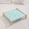 Wooden Elevated Portable Cooling Bed For Pet Cat Hammock Bed With Stand Detachable Dog Bed Raised Cat And Dog Hammock Bed