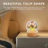 Luzes da noite tulipa ornamentos de luz decorativa mini paisagem artesanato produto acabado presentes de feriado decoração de casa para festa festival