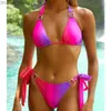 Женские купальники Новый купальник с бикини с вариантом приячивания в стиле ролика в стиле штук -стиля летнего пляжного костюма Swimsuit Z230712