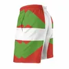 Shorts pour hommes Pantalons de plage décontractés Anime Causal Pays Basque Drapeau Cadeau Respirant Séchage rapide Graphique Lâche Réglable Cordon Str