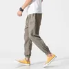メンズパンツ夏のコットンリネンハーレム男性中国風ジョガーカジュアル軽量足首までの長さの男性のズボンスウェットパンツ 230711