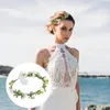 Fiori decorativi Ghirlanda per capelli da sposa Corona di foglie verdi Accessori per fiori da sposa Decorazioni in rete di eucalipto boemo