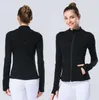 Jaqueta Lulus Yogas Feminina Roupas de Yoga Define Treino Esporte Casaco Jaqueta Fitness Esporte de Secagem Rápida Roupa Ativa Top Sólido com Zíper