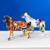 Art Graffiti Creativity Modern Colorful English Bulldog Statue Wholesale Office Ornaments Printing Resin Dog Home Decor Crafts L230711