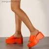 Chinelos de verão preto branco salto grosso mules salto alto lazer na moda plataforma cunhas sandálias sapatos para mulheres 2023 t230711