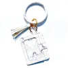 Porte-clés Porte-cartes en cuir PU avec bracelets Porte-cartes d'identité Porte-monnaie Tassel Party Favors 19 couleurs Drop Delivery Jewelry Dhrif