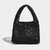 Kvällsväskor VIELINE Dam franska vävda shoppinghandväskor Hollow Net Bag One Shoulder Bomullsrep Armband Tote Beach 230711