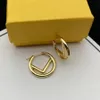 Gold earrings designer gold hoop earrings high end brand letter design diamond earrings F earrings ladies party with Valentine s Day gifts