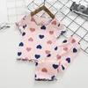 Pyjama Zomer Kinder Pyjama Sets Liefde Pijamas voor Meisjes Airconditioning Kleding Peuter Nachtkleding Kinderen Thuis Kleding Sets 230710