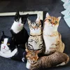 Plush Dolls 50cm LifeLike Plush Cat Pillow محشو ثلاثي الأبعاد بطبعة حيوان رمي هدية الديكور المنزل للسيارة 230711