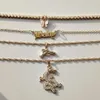 Подвесные ожерелья 2023 Новое милое колье для теннисной цепи бабочки для женщин Золотой хрустальный дракон