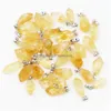 Charms Natural Citrine Stone Irregar Ore Crystal Necklace Diy Pendants Earrings Jewelry Making Accessories Drop Delivery Findings Com Dh38C