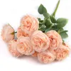 Fleurs décoratives grandes têtes de 10 cm soie artificielle Rose Bouquet de fleurs pour la décoration de mariage à la maison fournitures de jardin faux