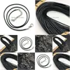 Kedjor Svart Lädersnöre 45 Cm Kedja Halsband Rep Hänge Smycken Tillbehör Drop Delivery Halsband Hängen Dh64S