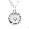 Pendant Necklaces Retro Round Snap Button Necklace 18Mm Ginger Snaps Buttons Crystal Charms For Women Jewelry Drop Delivery Pendants Dhxft