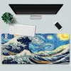 Mouse Pads Estilo de pulso Ocean Wave Sakura Mouse Pad Gaming Mat Home Office Mat Acessórios de mesa R230711