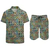 MEN S TRACHSUITS VINTAGE FLOROL PRINT MENS SETS Abstract BAYLE FASHION DASTER DISAL