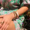Armreif HUANZHI Emaille gespleißtes Kupfer vergoldetes Manschettenarmband für Damen Herren Mode Exquisiter Vintage Alltagsschmuck Ancessories 230710