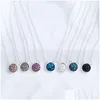 Pendant Necklaces Fashion Drusy Druzy Necklace Sier Plated Resin Geometric Round Faux Natural Stone For Women Lady Jewelry Drop Deli Dhpm4