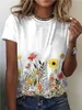 Women's T Shirts 2023 Summer Huamang Printing Short Sleeve Round Neck T-shirt Fashion Female & Lady Casual Tops