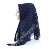 Ethnic Clothing Muslim Square Scarf 2023 National Style Pearl Chiffon 105 105cm Hijab Islamic Headscarf