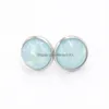 Stud Fashion Heart 12Mm Resin Druzy Drusy Opal Earrings Stainless Steel Handmade For Women Jewelry Drop Delivery Dhb8G