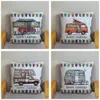 Poduszka dekoracyjna poduszka 45x45cm Happy Campers samochód miękka poszewka na poduszkę nadruk obejmuje rzuć Case Sofa Home Decor sowa poszewka 230711