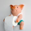 Toilet Paper Holders PVC Pig Style Toilet Paper Holder Punch-Free Hand Tissue Box Household Paper Towel Holder Reel Spool Device Bathroom Accessory 230710