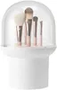 Förvaringslådor Makeup Brush Holder - Arrangör med lock Cosmetics Holder Box For Vanity Desktop Badoptopp