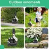 Solar Eend Eekhoorn Sculpturen Gazon Ornamenten Hars Eend Eekhoorn Fontein Beeldjes Ambachten Landschap Decor voor Tuin Yard L230620