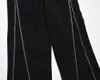 Jeans da uomo Y2K Vibe Style Curve Zipper Straight Baggy Cargo Pantaloni Hip Hop Colore nero Pantaloni casual Gamba larga Tuta unisex