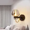 Настенная лампа скандинавская светодиодная световая спальня кровати черная/золотая гостиная