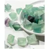 Stone Natural Crystal Original 1-1.5Cm Green Fluorite Ornaments Quartz Healing Crystals Energy Reiki Gem Craft Hand Pieces Living Fi Dhbos