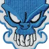 Fashion Skull Flame Embroidered Patch Blue Badge Iron On Jacket Applique Embroidery Patch Accessory Supplier Biker Vest Punk Emble2487