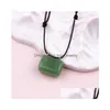 Pendentif Colliers Pierre Naturelle Mini Sac Collier Améthyste Cristal De Quartz Rose Réglable Hommes Femmes Bijoux Cadeau Drop Delivery Pendan Dhpck