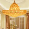 Kroonluchters LED Golden Crystal Big Round Verlichtingsarmatuur Drop Lights Lustres D75cm/D100cm AC90V-260V