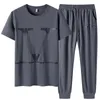 Survêtements pour hommes été à séchage rapide T-shirt Leggings pour hommes costume deux survêtements gris noir vêtements de rue hip-hop en cours d'exécution Sportswear 230710