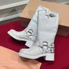 Роскошные ботинки Martin Boots Retro Vintage Vintage Knight Boots с длинными рукавами женские ботинки Короткие ботинки Luxurys Designer подлинная кожаная пряжка женская обувь +коробка