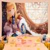 Tapisseries tapisserie Anime fond mural mignon petite fille fille canapé revêtement mural décoration tissu suspendu