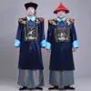 Novo preto e azul a dinastia Qing trajes do ministro roupas masculinas antigo estilo chinês togae vestido filme TV perf248S