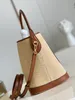 10A Mirrored Quality SAINT JACQUES Designer women raffia beach bag genuine calf leather BUCKET shopping Purse clutch crossbody handbag shoulerbag tote