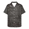 Men's Casual Shirts Scientific Formula Blackboard Pattern Print Funny Hawaiian Shirt Short-sleeved Cuban Tshirt Top Party Women Clothing