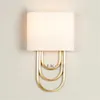 Vägglampor American Country Vit skärm Vintage Vardagsrum Sovrum Sänghall Balkong Studie Lampetter Lampor Armaturer