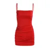 Abiti casual 2023 Mini abito aderente da donna di colore rosso Solid Club Slim Fit Elegante maglione Mujer