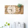 壁時計時計シンプルモダンなデザイン木製寝室用木製時計家の装飾