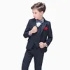 Suits Flower Boys Formal Wedding Suit Kids England Style Blazer Pant Waistcoat 4Pcs for Party Host Costume 230711