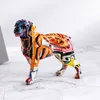 Items Art Graffiti Creativity Modern Colorful English Bulldog Statue Wholesale Office Ornaments Printing Resin Dog Home Decor Crafts L23