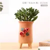 Planters Pots Three-Nsional Flower Kneading Ceramic Succent Flowerpot Handmade High Style Painted Small Basin Container Drop Deliv Dhcaq